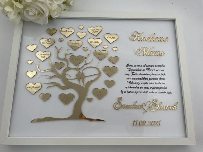 Podziękowanie dla Rodziców, obraz 3D z lustrzaną pleksą