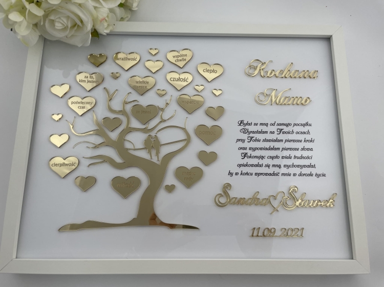 Podziękowanie dla Rodziców, obraz 3D z lustrzaną pleksą