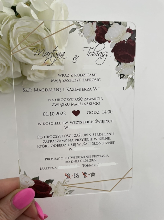 Zaproszenie akrylowe_Roses