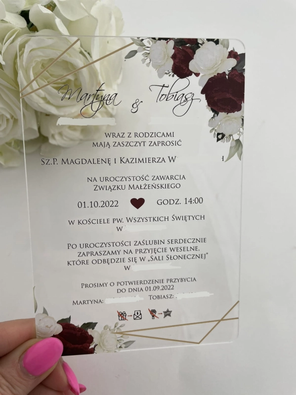 Zaproszenie akrylowe_Roses