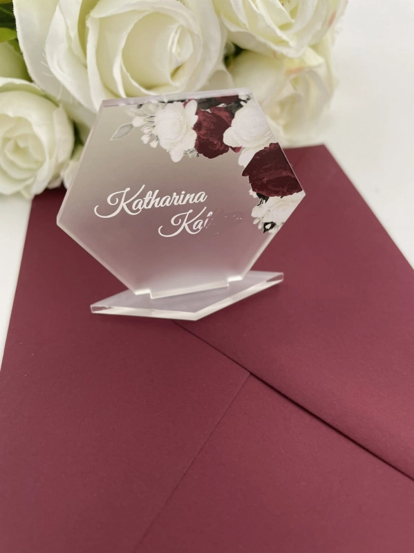 Winietka akrylowa, heksagon_Roses