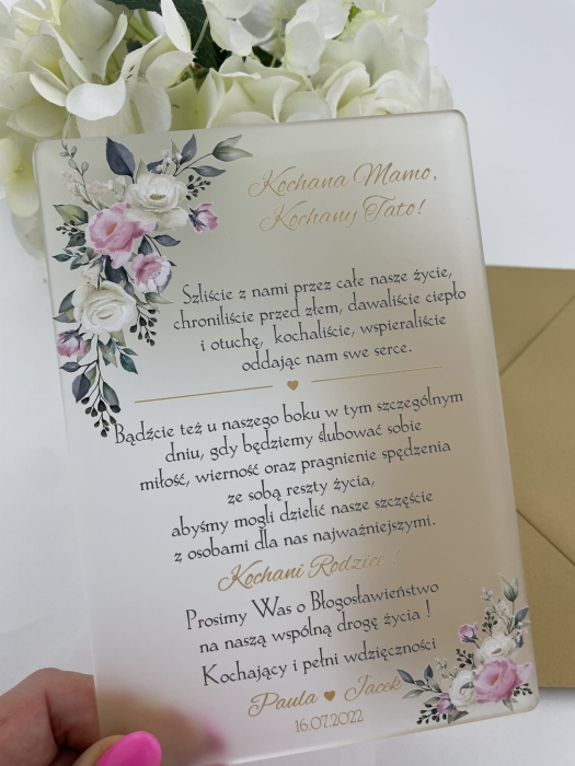 Prośba o błogosławieństwo, zaproszenie VIP_ Pleksa_akryl_Anastazja