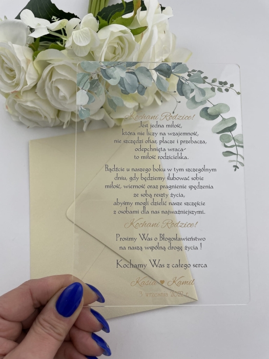 Zaproszenie VIP z akrylu, prośba o błogosławieństwo-Grace