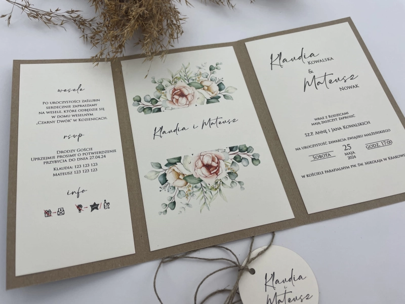 Rozkładany folder w stylu boho