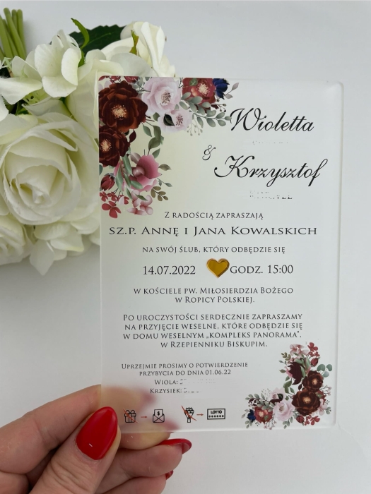 Zaproszenie akrylowe-Patricia