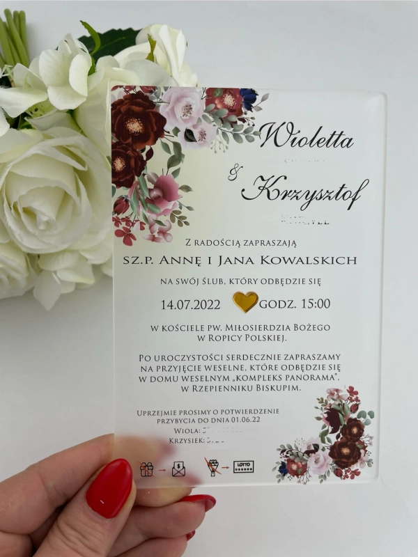 Zaproszenie akrylowe-Patricia