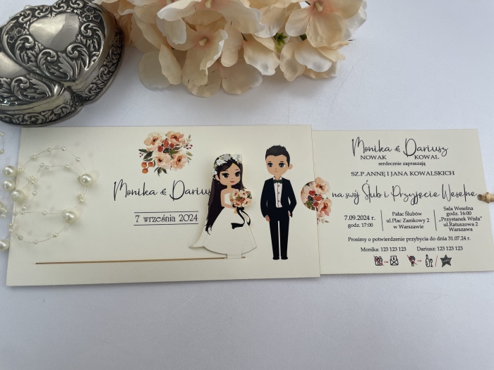 Zaproszenie ślubne ruchome_model1-Peach 2 elegancka papeteria ślubna