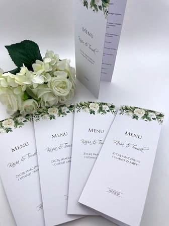 Menu weselne, format DL, rozkładane_ Ursule