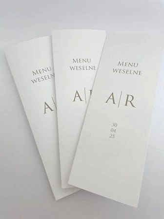 Menu weselne, rozkładane DL, minimalistyczne