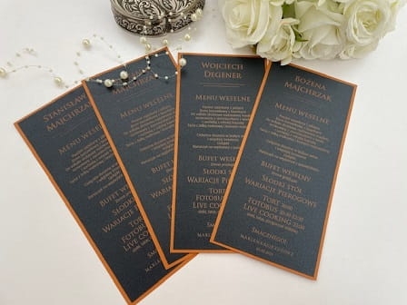 Menu weselne z winietką 2 w 1, jednokartkowe, leżące, z ozdobnym obramowaniem.jpg