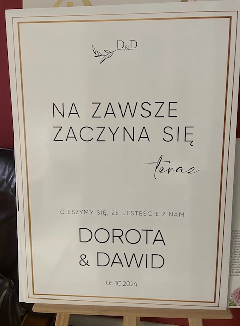 Tablica powitalna PCV 50x70 Na zawsze zaczyna się teraz.jpg