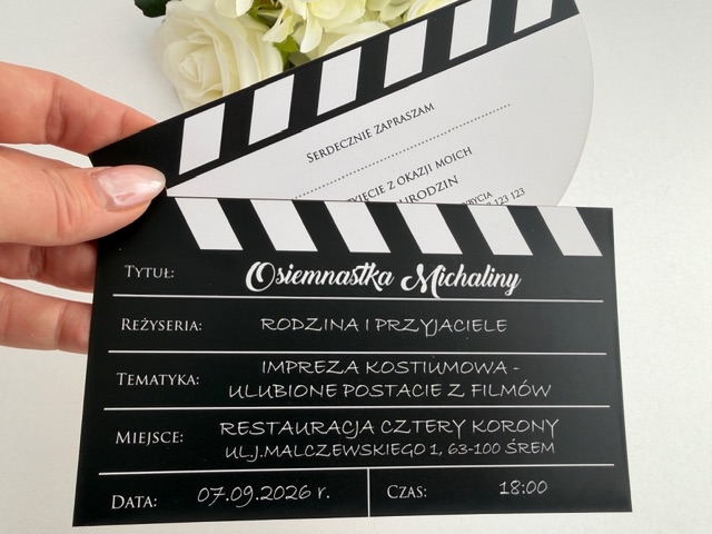 Filmowe zaproszenie na urodziny w stylu Hollywood.jpg