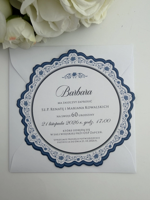 Granatowe Róże- eleganckie zaproszenie na urodziny.JPG